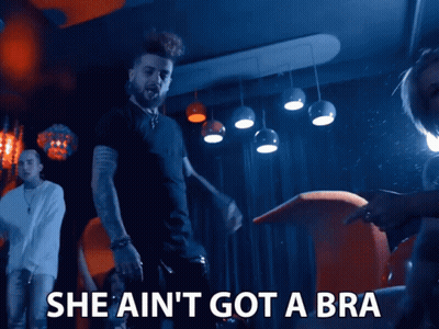 Man Dancing Saying She Ain't Got A Bra GIF