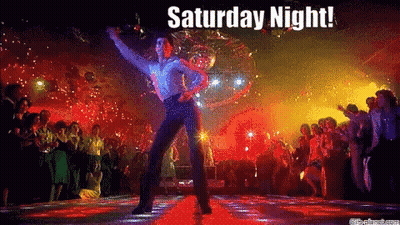 Man Dancing Under Disco Ball Saturday Night GIF
