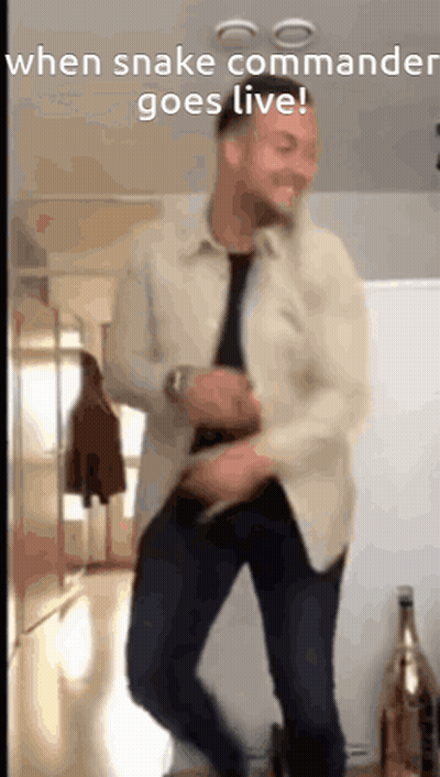 Man Dancing When Snake Commander Goes Live GIF