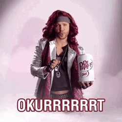 Man Dancing While Carrying Big Dr Pepper Can GIF