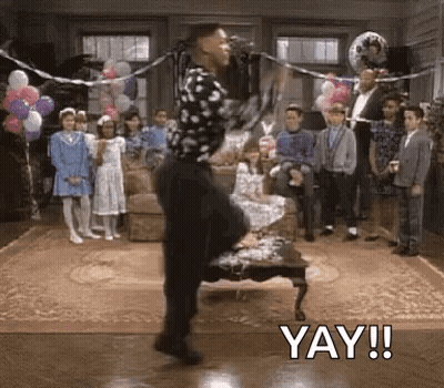 Man Dancing With Balloons And Friends GIF