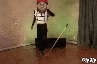 Man Dancing With Broom GIF