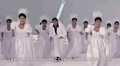 Man Dancing With Women In White Dresses And Hats GIF