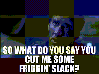 Man Dark Room Saying Cut Me Some Slack GIF