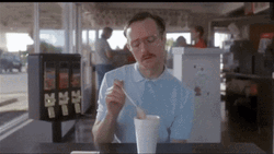Man Depressed Drinking Milkshake  GIF