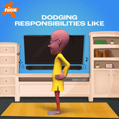 Man Dodging Responsibilities In Front Of TV GIF
