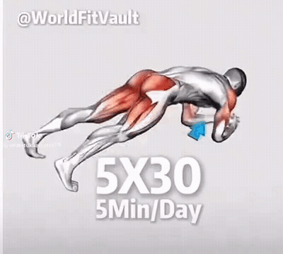 Man Doing 5X30 5Min Day Exercise On Knees GIF