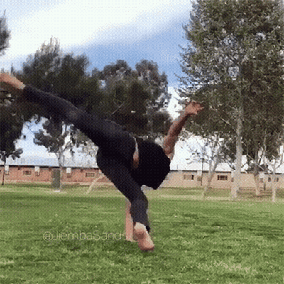 Man Doing Handstand In Park GIF