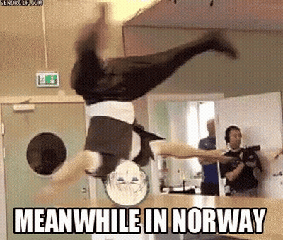 Man Doing Handstand Meanwhile In Norway GIF