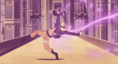 Man Doing Handstand On Bridge Holding Purple Object GIF