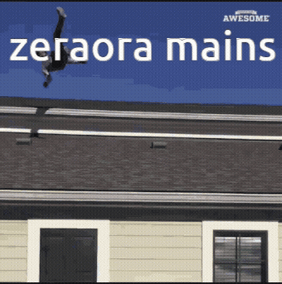 Man Doing Handstand On Roof Saying Zeraora Mains GIF