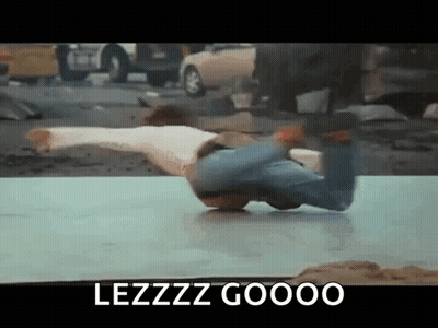Man Doing Handstand On Table With Lezzz Gooo GIF