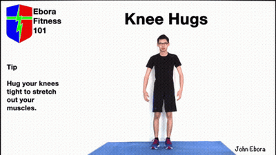 Man Doing Knee Hugs With Ebora Fitness 101 GIF