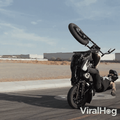 Man Doing Motorcycle Trick With Viralhog GIF
