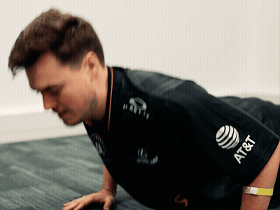Man Doing Push Ups In AT&T Shirt GIF