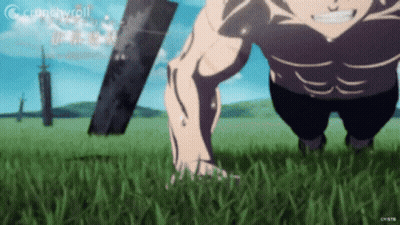 Man Doing Push Ups With Sword In Grass GIF