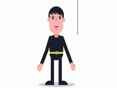 Man Dressed As Batman Holding A Bat GIF