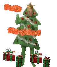 Man Dressed As Christmas Tree Sticker