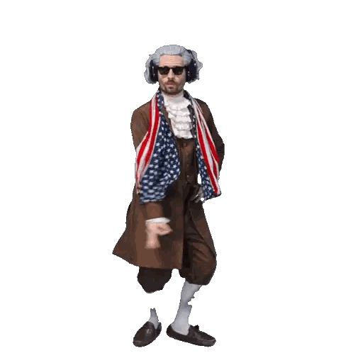 Man Dressed As George Washington Sticker