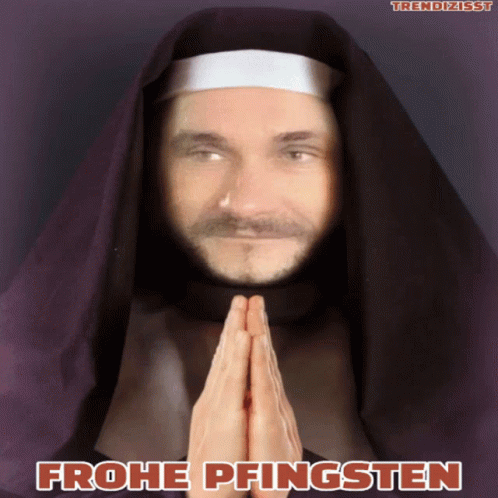 Man Dressed As Nun Frohe Pfingsten GIF