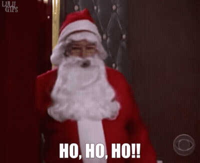 Man Dressed As Santa Claus Saying Ho Ho Ho GIF