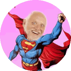 Man Dressed As Superman With Red Cape Sticker