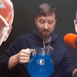 Man Drinking Blue Kool Aid From Pitcher GIF