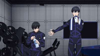 Man Drinking Bottle Man On Leg Press GIF