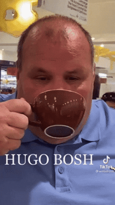 Man Drinking Coffee Hugo Bosh GIF