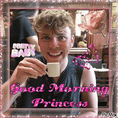 Man Drinking Coffee Saying Good Morning Princess GIF