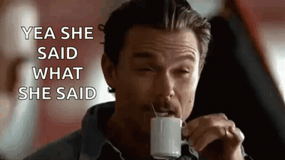 Man Drinking Coffee Yea She Said What She Said GIF
