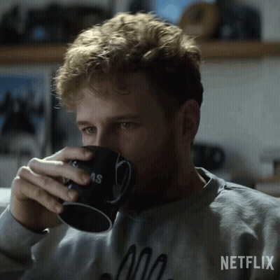 Man Drinking From Black Netflix Mug GIF