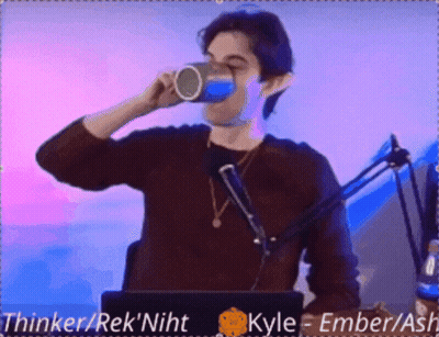 Man Drinking From Blue Cup Kyle GIF