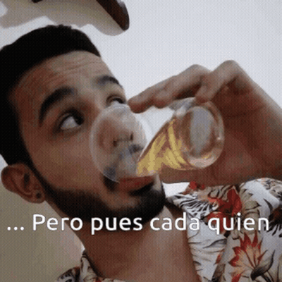 Man Drinking From Clear Glass Pero Pues Cada Quien GIF