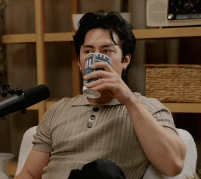Man Drinking From Cup Saying I'm Sorry GIF