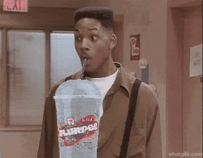 Man Drinking From Cup With Straw Saying Purpsg GIF