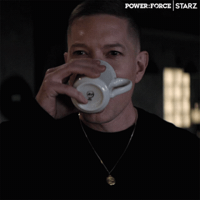 Man Drinking From White Cup Power Force Starz GIF