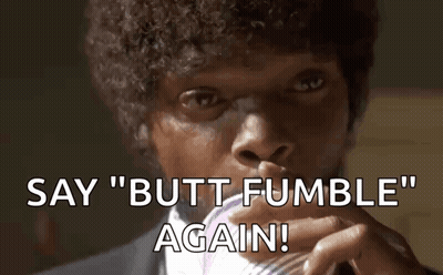 Man Drinking Glass Saying Butt Fumble Again GIF