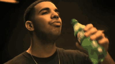 Man Drinking Sprite From Green Bottle GIF