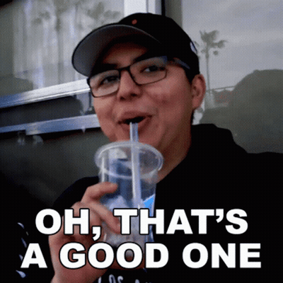 Man Drinking Through Straw Oh That's A Good One GIF