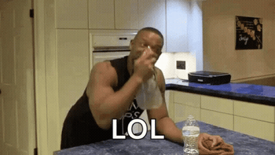 Man Drinking Water At Counter Says LOL GIF