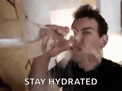 Man Drinking Water With Stay Hydrated GIF