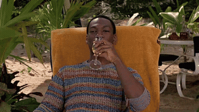Man Drinking Wine In Chair GIF
