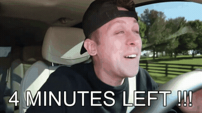 Man Driving Car 4 Minutes Left GIF