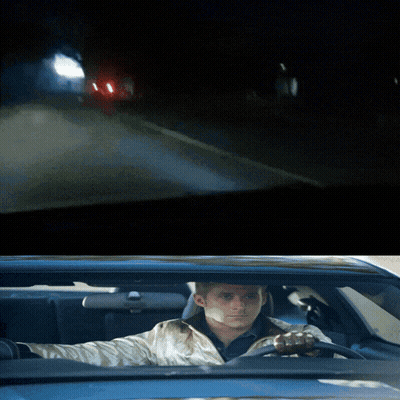 Man Driving Car At Night GIF
