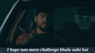Man Driving Car I Hope Tum Mera Challenge Bhula Nahi Hai GIF