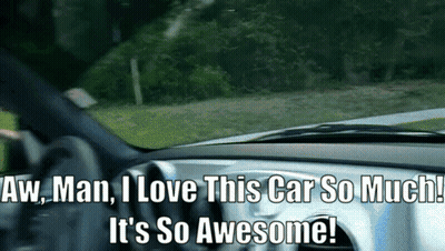 Man Driving Car Saying Aw Man I Love This Car So Much