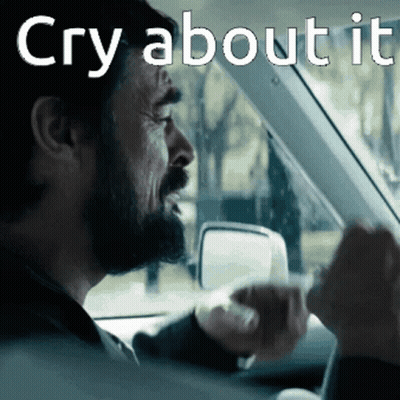 Man Driving Car Saying Cry About It GIF
