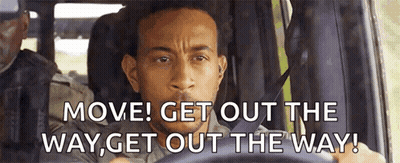 Man Driving Car Saying Move Get Out The Way GIF