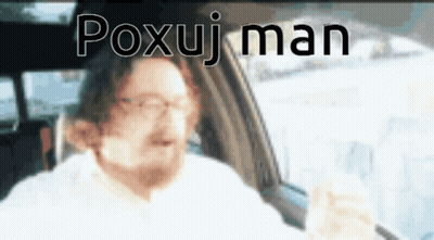 Man Driving Car Saying Poxuj Man GIF
